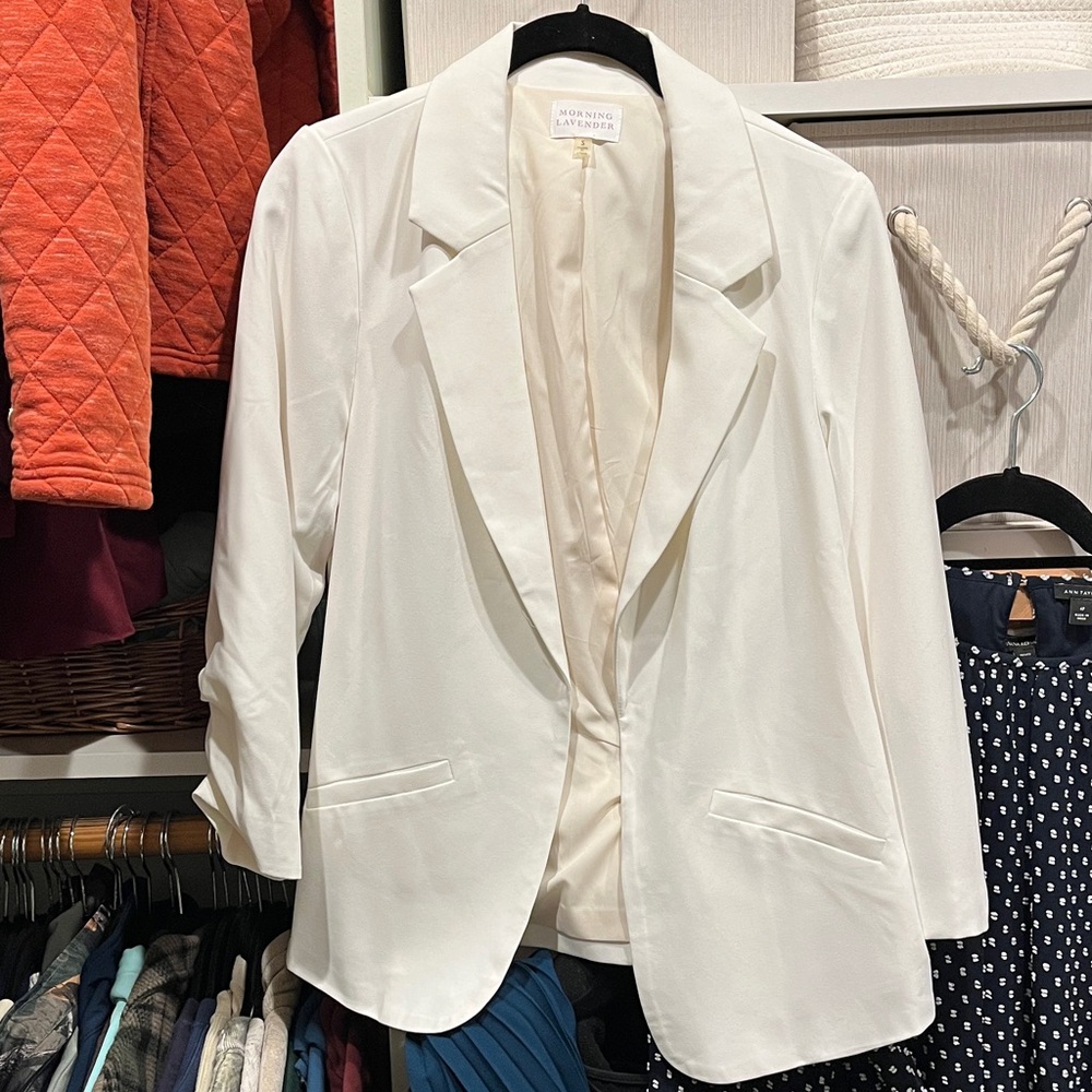 Morning Lavender White Cream Women's Blazer